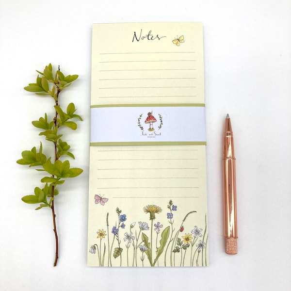 Notepad - To do List Wild Flowers, 50 high quality printed sheets perfect for a shopping list to do list or notepad