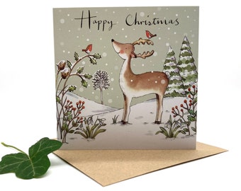 Pack of 5 Christmas Deer Christmas Cards