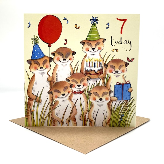 7th Birthday Card- Meerkat Birthday
