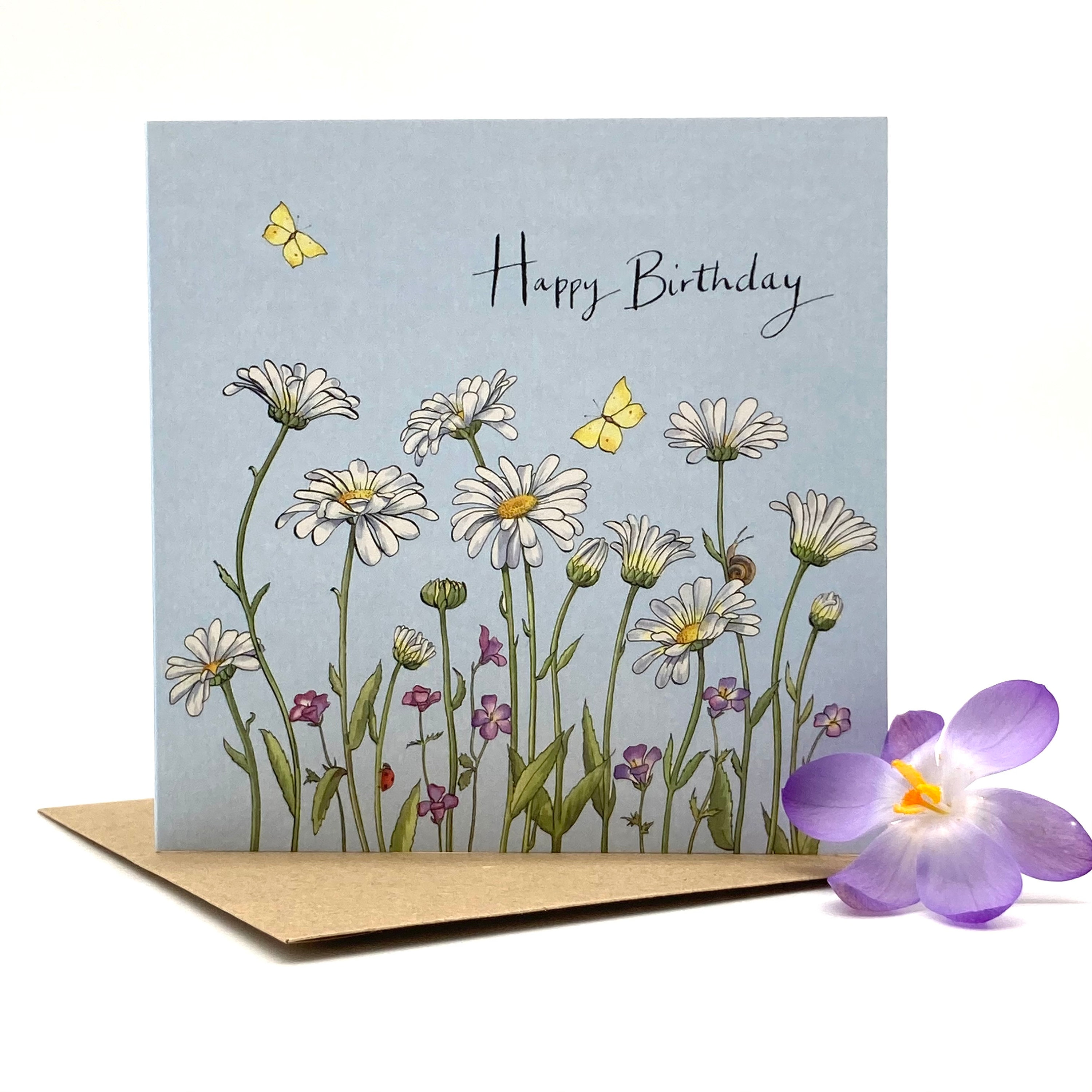 Birthday Card Happy Birthday Daisy Card Etsy UK