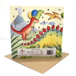 Biglietto Di Compleanno Con Dinosauro Per Bambini - Rawwr Birthday Card Con Busta