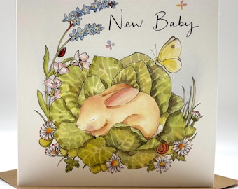 New Baby Card - New Baby Rabbit