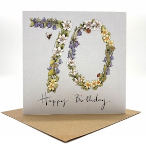 70th Wildflower Birthday Card