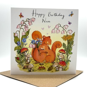 Nan Birthday Card | Nan Squirrel