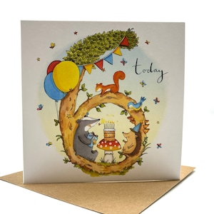 Verjaardagskaart Six Woodland Hedgehog