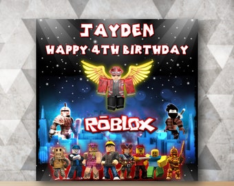 Roblox Banner Etsy - roblox personalized poster roblox birthday poster roblox etsy