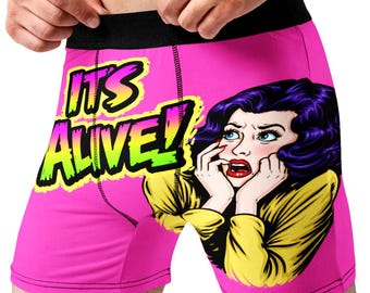 Random Stock Apparel It's Alive! Funny Frankenstein Boxer Briefs Mens Underwear