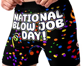 Funny Party Boxer Briefs for Men, Adult Humor Celebration Underwear, Gag Gift for Boyfriend Husband, Bachelor Party Humor Boxers