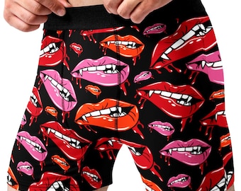 Random Stock Apparel Vampire Lips Boxer Briefs Mens Gothic Novelty Underwear