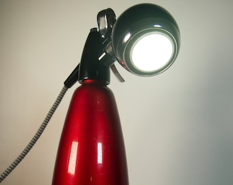 Mid-Century 60s / 70s BOC Metallic Cherry Red Soda Syphon Spotlight Revival