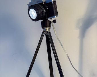 A Cosina 1000s Camera Transformed into a Unique Tripod Lamp