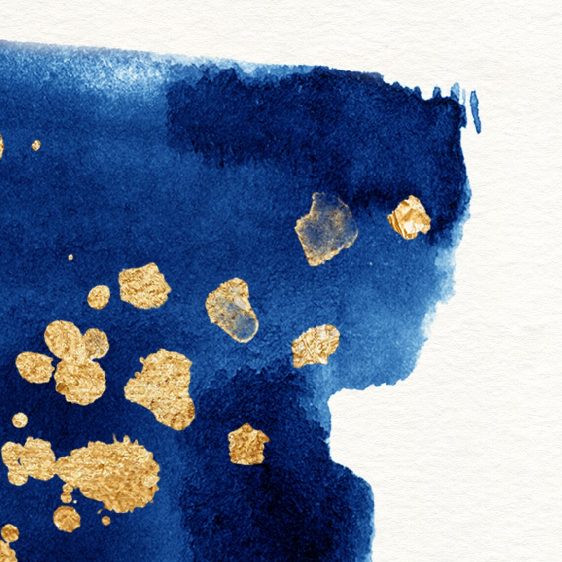 Blue And Gold Art Print Navy Blue Wall Art Living Room Etsy