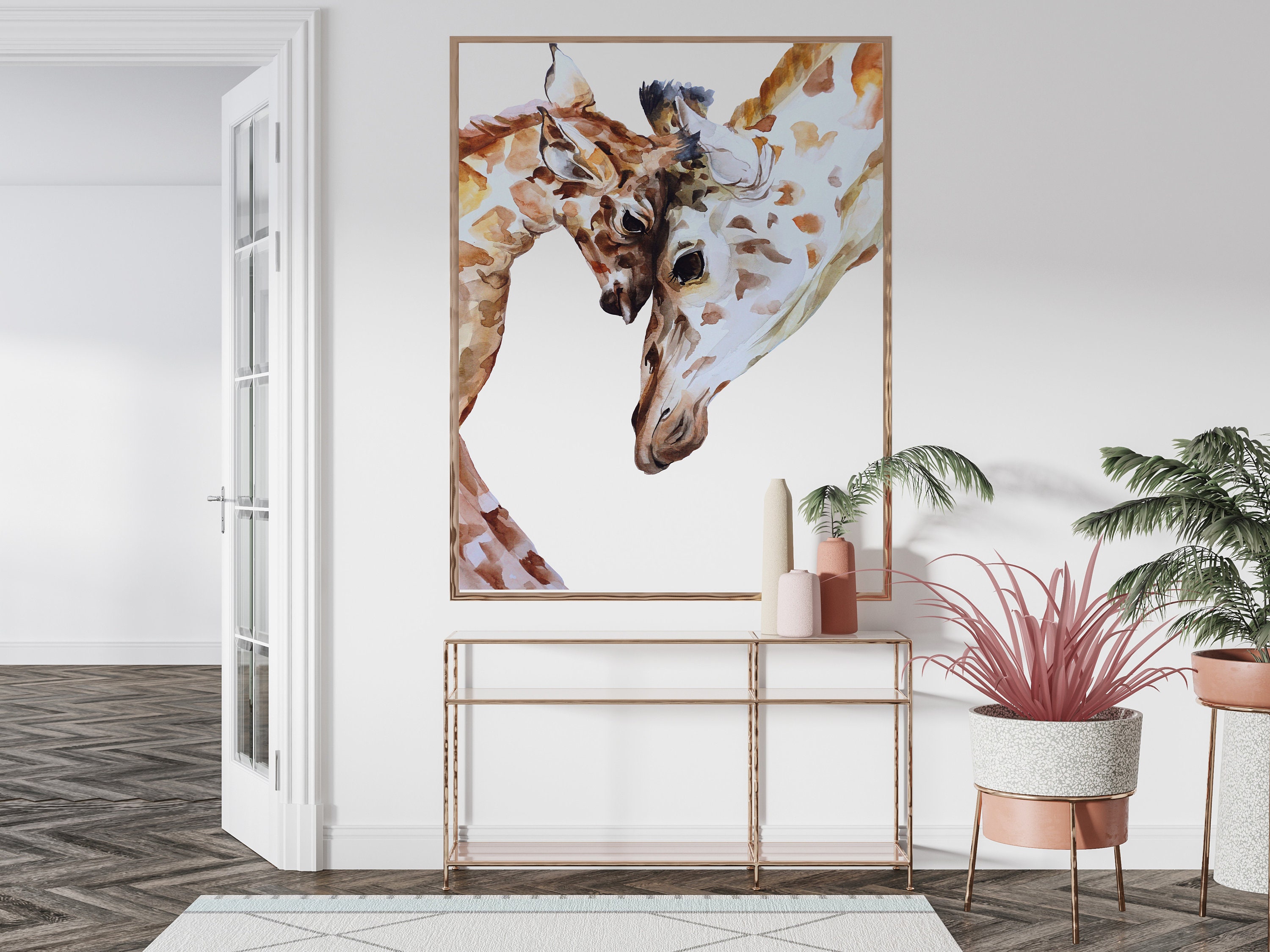 Giraffe Wandkunst Wildlife Art Safari Kinderzimmer Dekor | Etsy