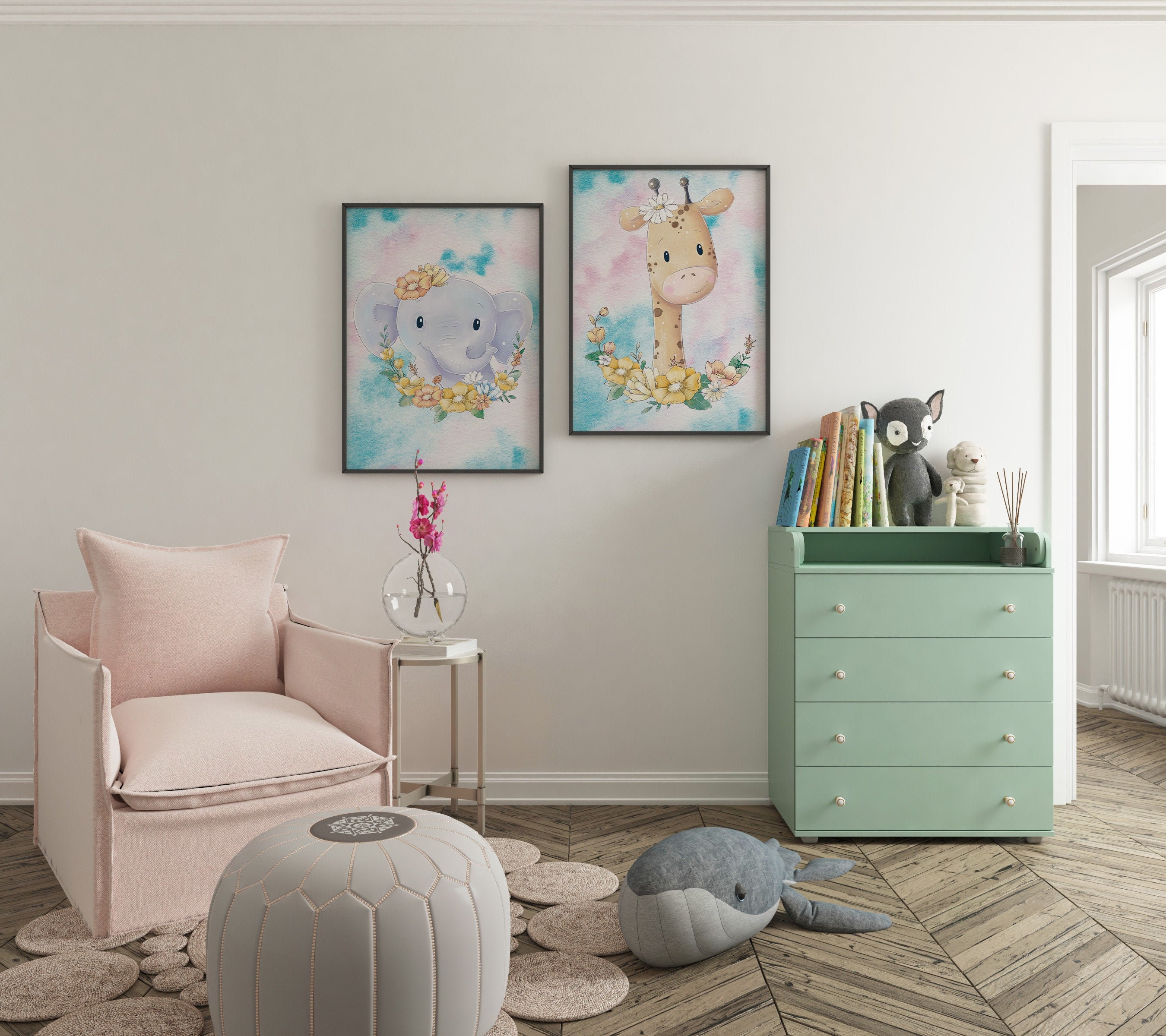 Safari Kinderzimmer Druck Baby Tiere Print Safari | Etsy