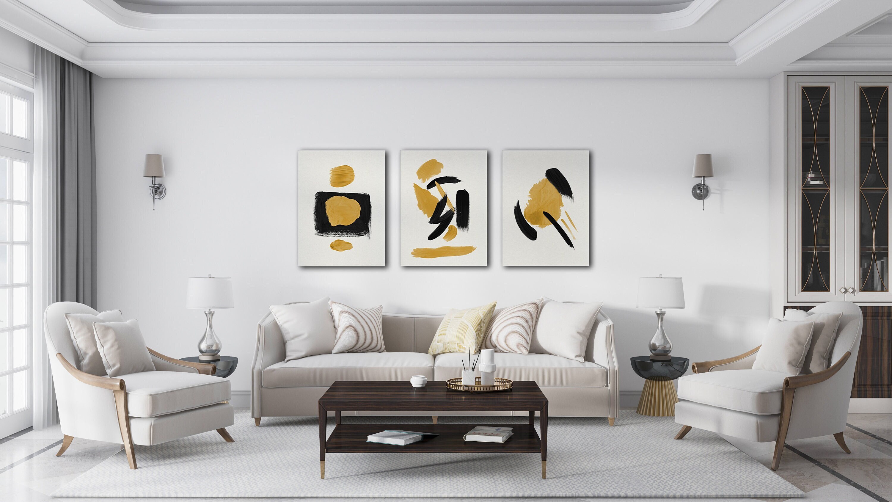 Mustard Wall Art Mustard Yellow Art Abstract Wall Art Etsy