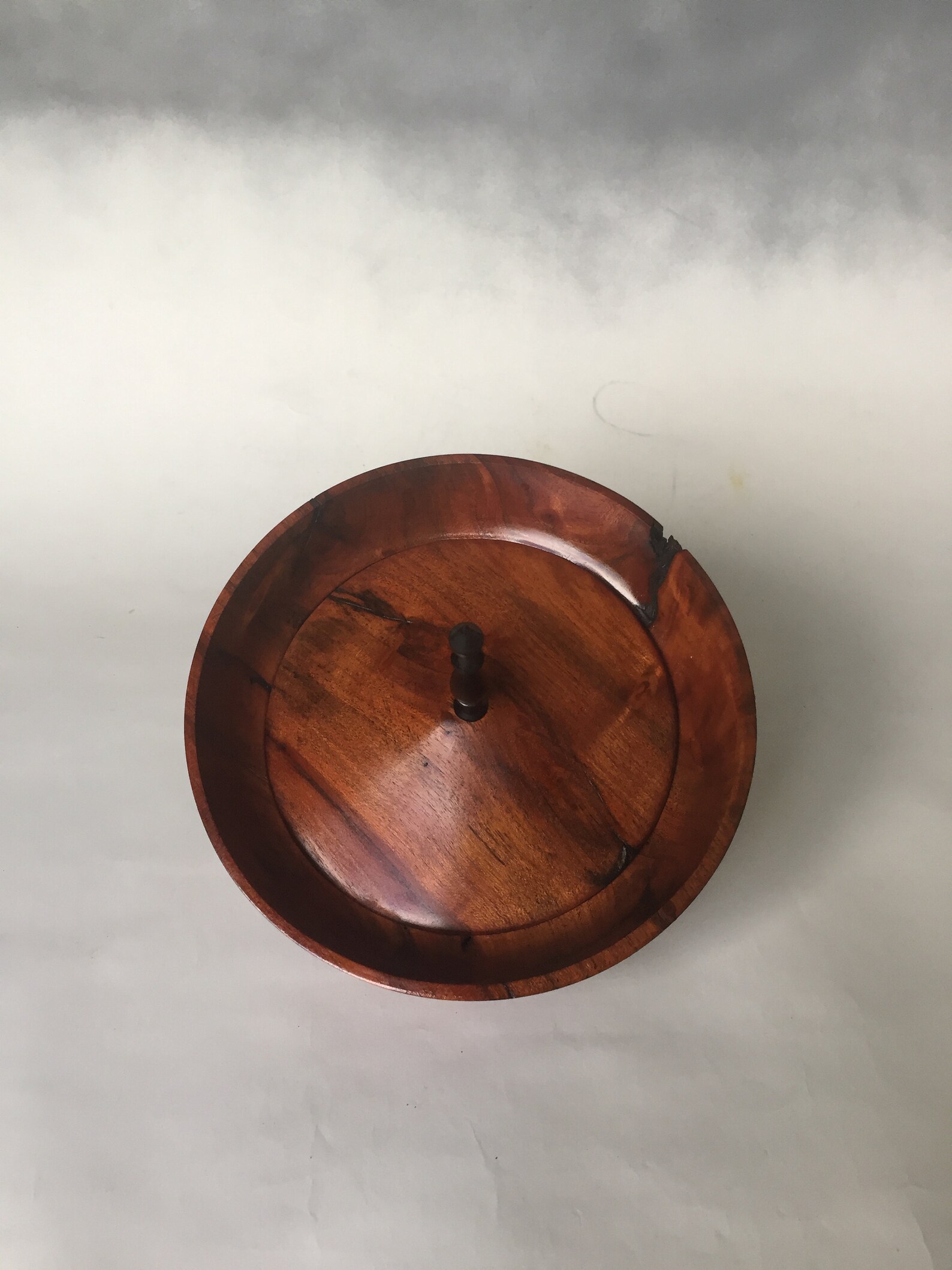 Unique Beautiful Handmade Wood Turned Lidded Bowl With Finial Etsy