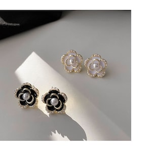 stylish coco chanel earrings with stones | 3D Print Model