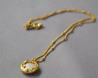 Gold Pearl Pendant Necklace, 18ct Gold Plated Necklace, Gold Tarnish Resistant Necklace, Gold Layering Necklace, gold Stackable necklace