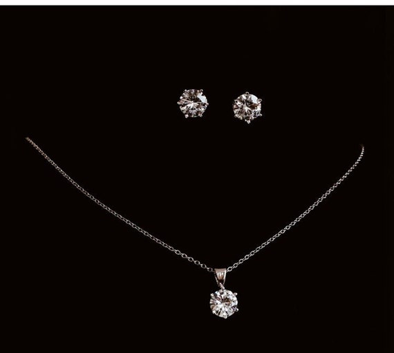Royal Light Blue Gold Diamante Stones Statement Necklace Set - Traditsiya -  418694