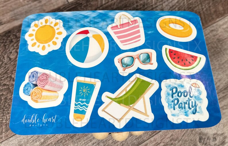 Pool Party Sticker Sheet | Summer Fun Stickers | Poolside Vibes | Junk ...
