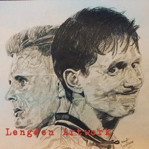 Gazza and Lineker 1990 World Cup (Have a Word With Him) Pencil Sketch Print