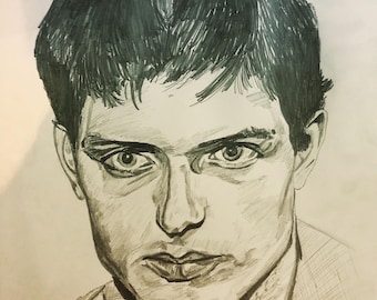 Ian Curtis, Joy Division, Pencil Sketch Print