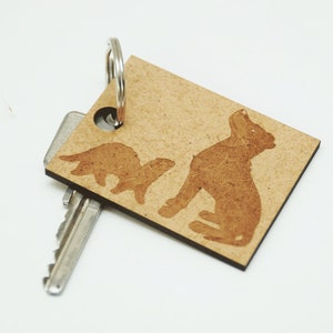 Keychain Key chain Pets Ferrets Ferret Dog Dog Wooden Pendant Accessories Wood wood Engraving Accessories image 1
