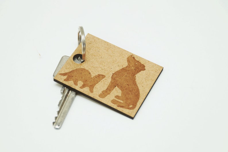 Keychain Key chain Pets Ferrets Ferret Dog Dog Wooden Pendant Accessories Wood wood Engraving Accessories image 1