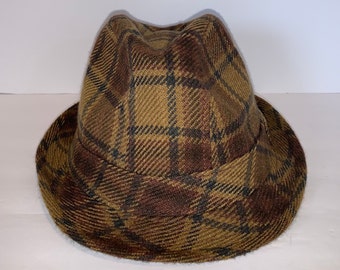 Brown Plaid Fedora - Etsy