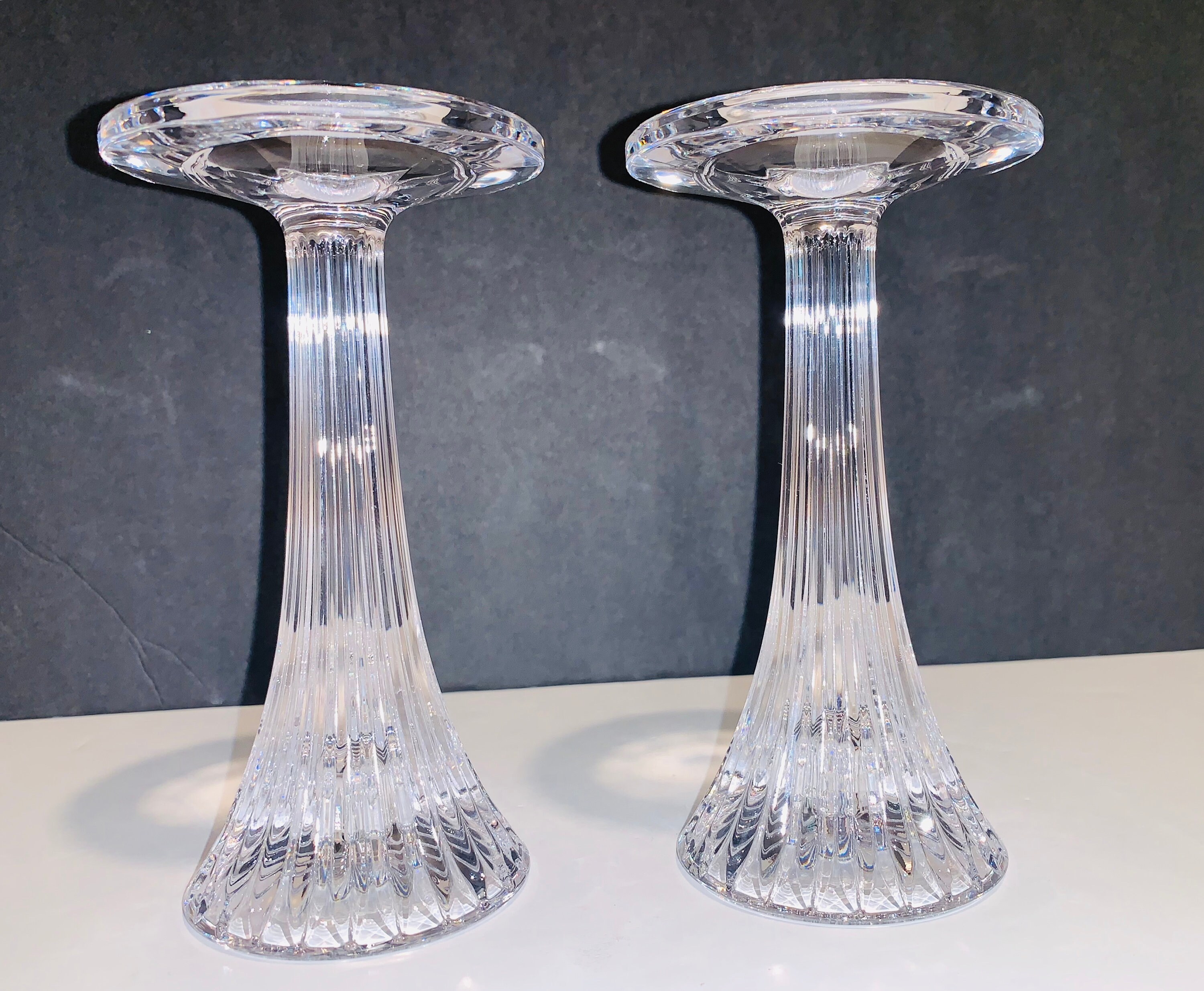 WATERFORD MARQUIS CRYSTAL Vintage tall candle stick holders. Etsy