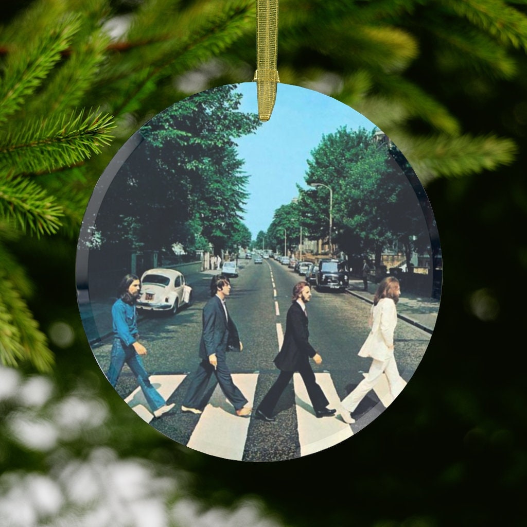 The BEATLES Holiday GLASS ORNAMENT Abbey Road 50th Etsy