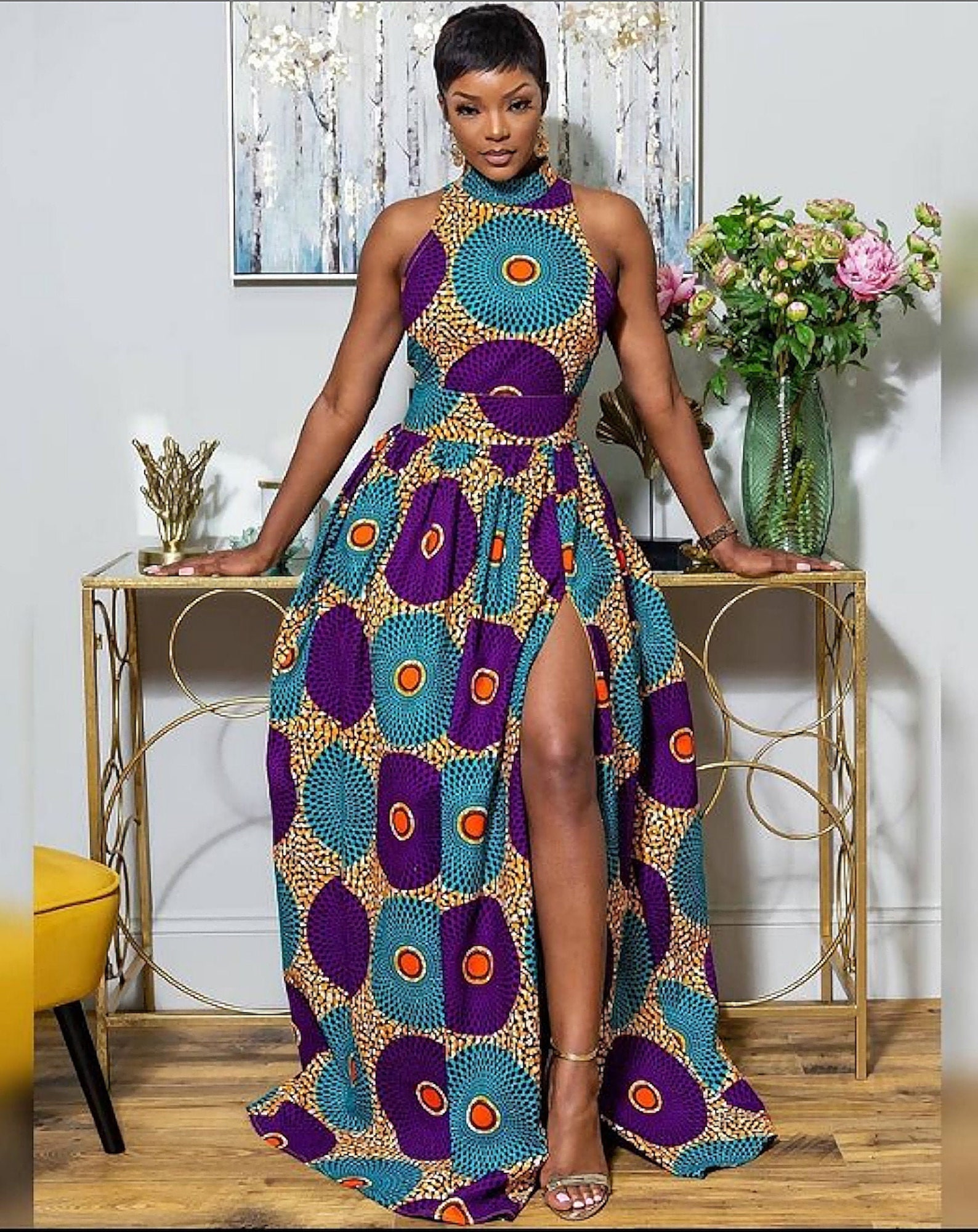 ankara long gathers gown styles