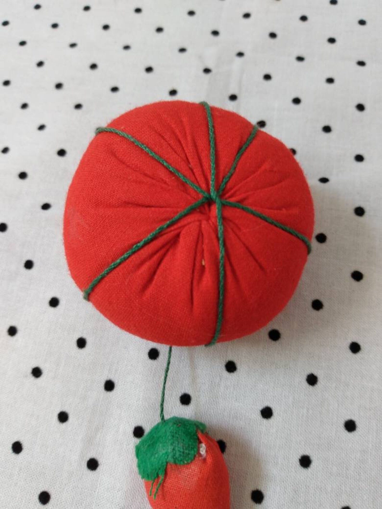 Vintage Tomato Pin Cushion with Strawberry Attached Rare Etsy