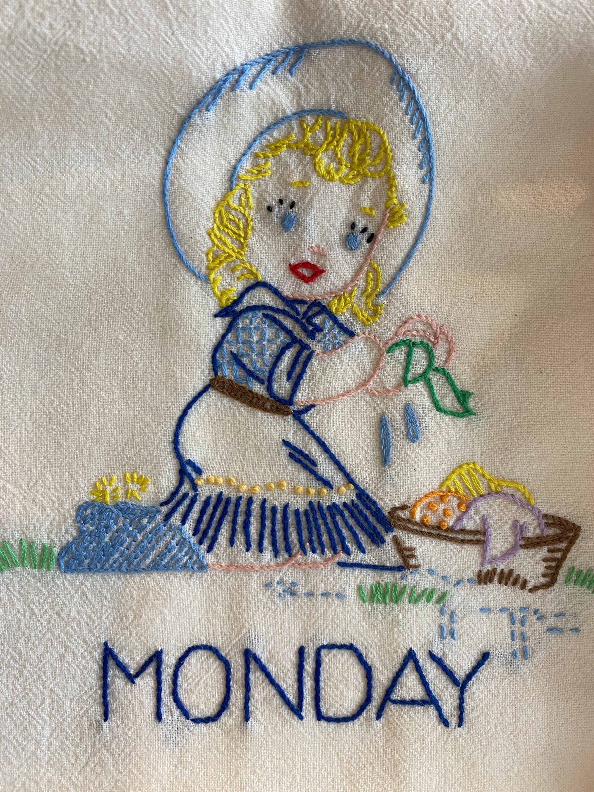 Vintage Days of the Week Cotton Kitchen Towels Complete Set Etsy