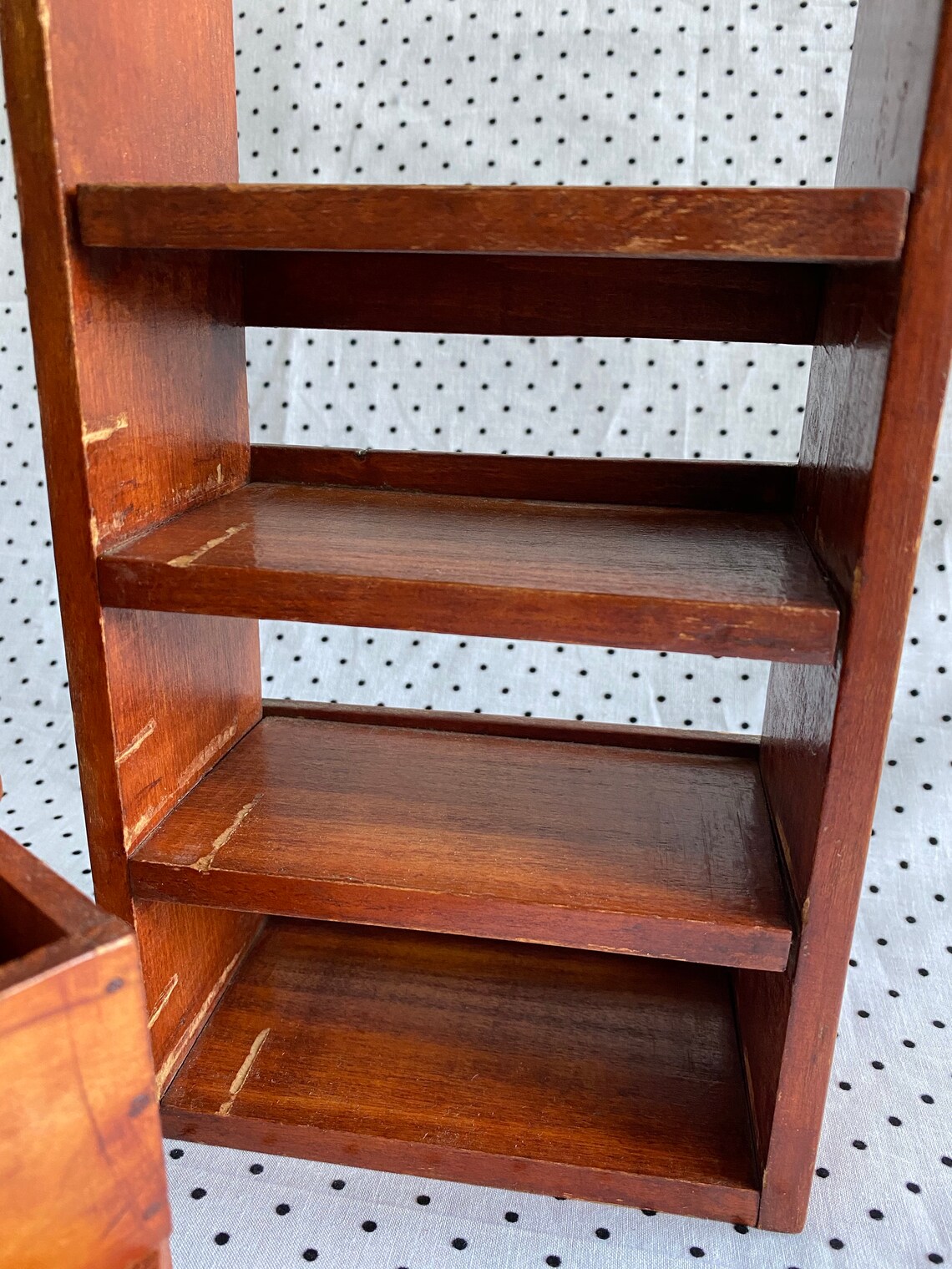 Vintage Wood Notions Box/Shelf with Drawers Etsy