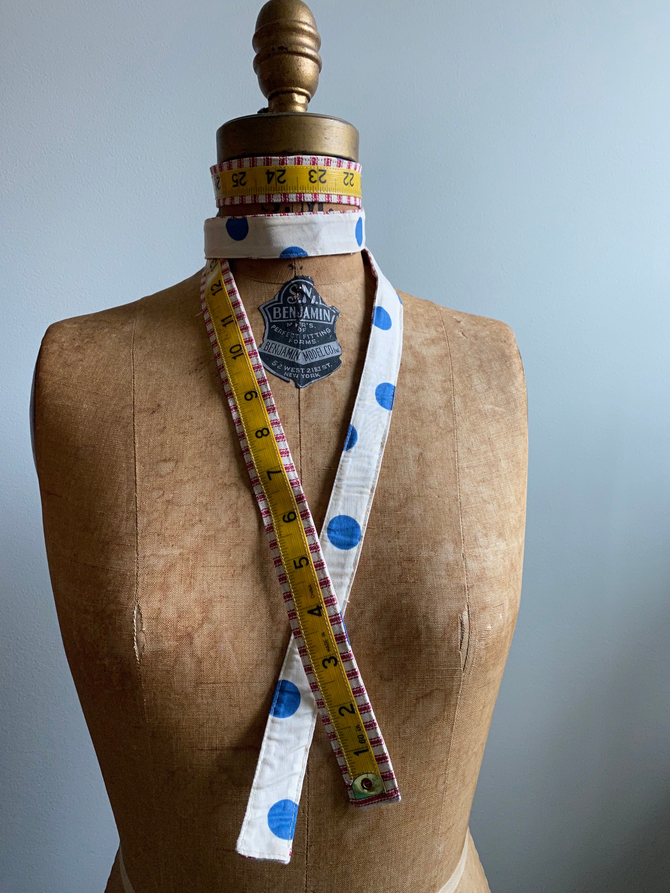 Vintage Sewing Tape Measure Reimagined White With Royal Blue Etsy