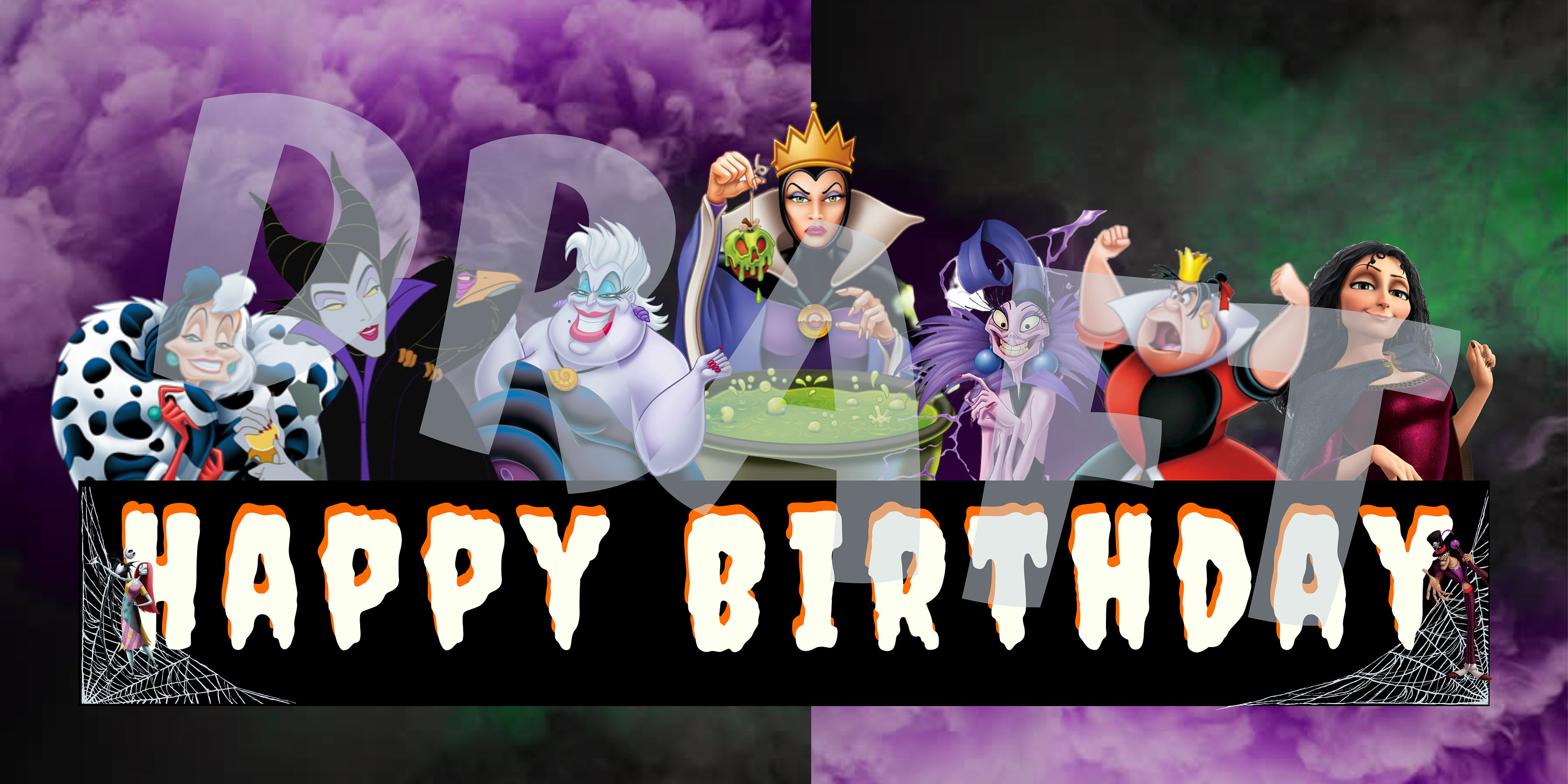 Disney Villain Birthday Bash Banner Etsy