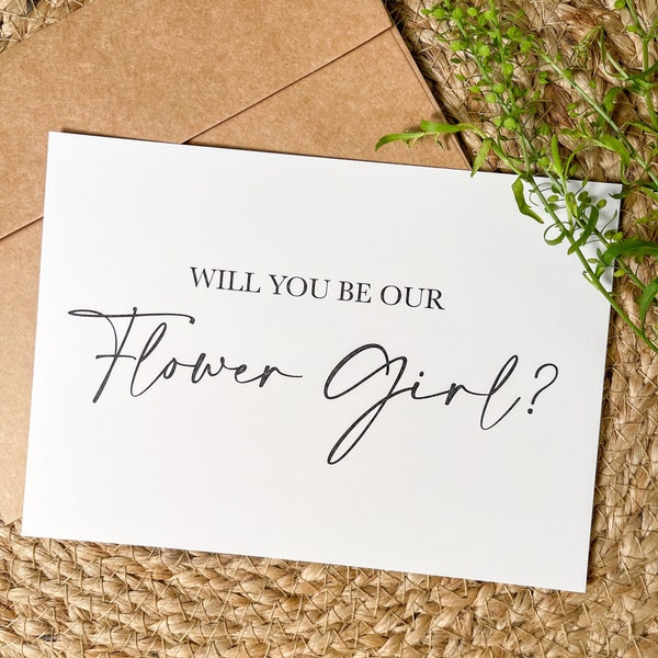 Will you be my flower girl Card & Envelope, Will You Be My Flower Girl Cards, Personalized Flower Girl Card, Flower Girl Proposal Card