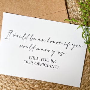 It Would Be An Honor If You Would Marry Us, Will You Be Our Officiant | Officiant Proposal Card | Will You Be Our Officiant, Proposal Card