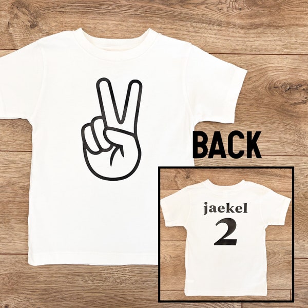 Toddler Peace Shirt | Second Birthday 2nd Birthday | 2nd Birthday Boy | Peace Sign Toddler/ Age Two Gift / Hippie / Rad / Cool