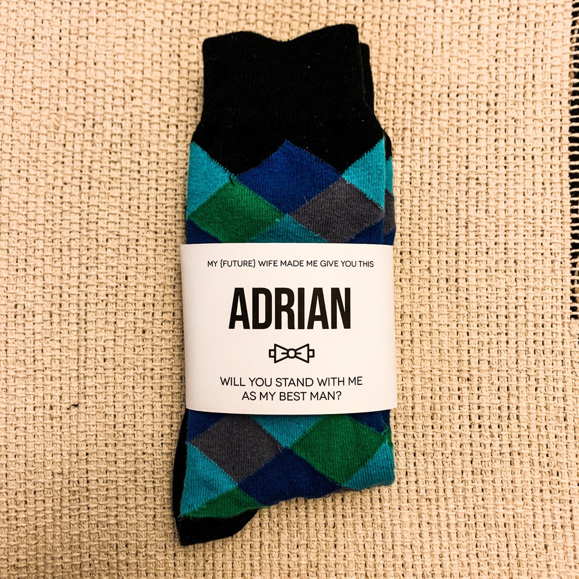 Groomsman Personalized Sock Labels Will You Be My Groomsman - Etsy ...
