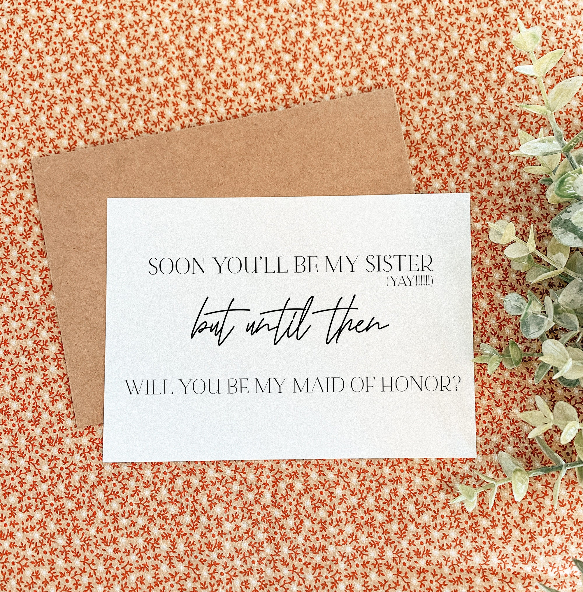 Future Sister in Law Will You Be My Maid of Honor Bridesmaid | Etsy