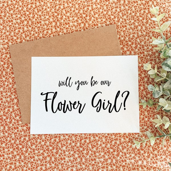 Will you be my flower girl Card & Envelope, Will You Be My Flower Girl Cards, Personalized Flower Girl Card, Flower Girl Proposal Card