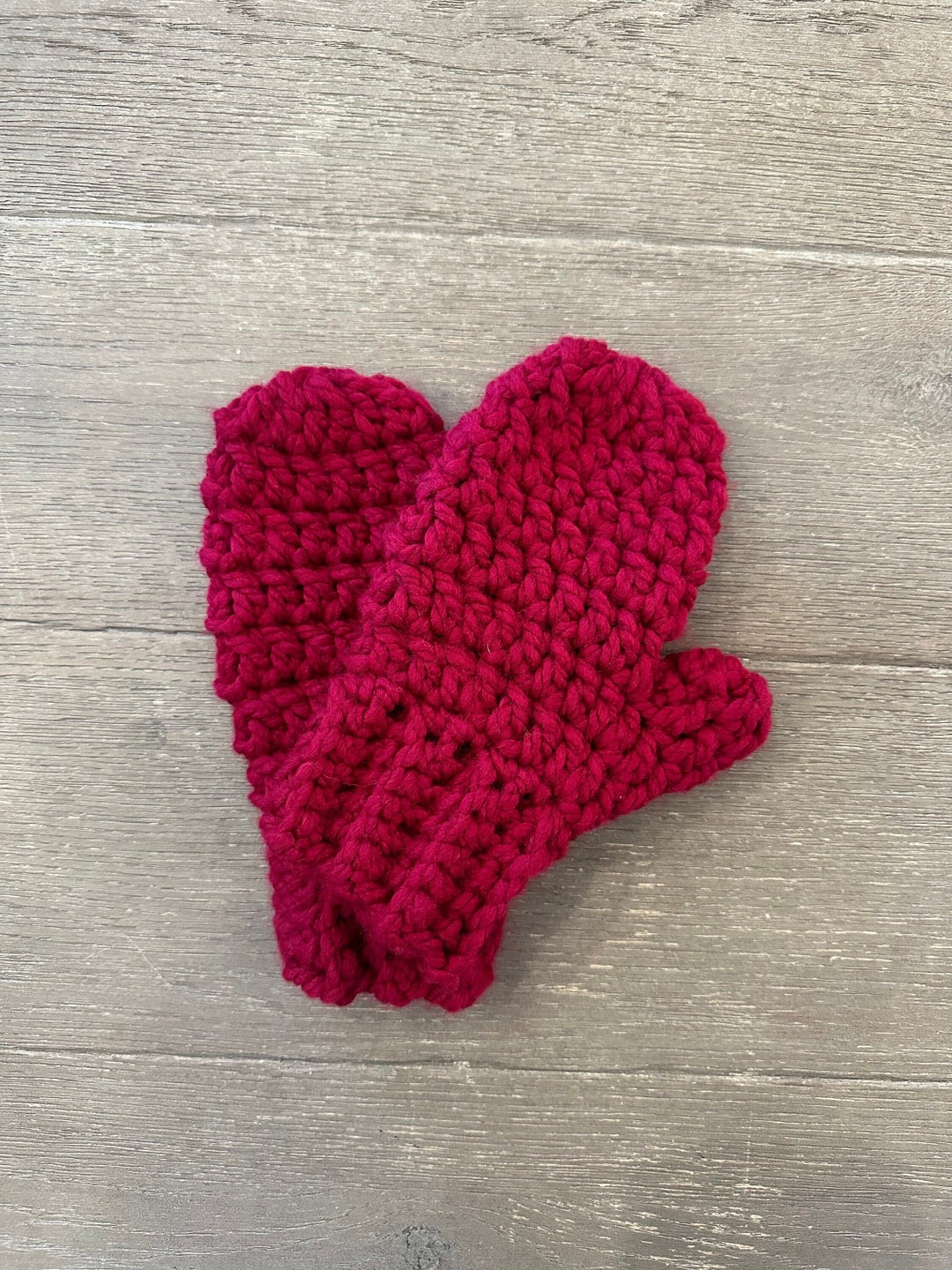 Red Chunky Crochet Mittens // Winter Mittens // Handmade Mittens Etsy