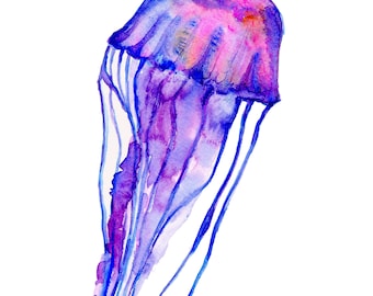 Purple Jellyfish Print | Jellyfish Art | Jellyfish  Wall Art | Pretty Jellyfish  | Fine Art Print | Sea Creatures | Fish Art  | Marine Life