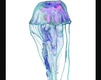 Green Jellyfish Print | Jellyfish Art | Jellyfish  Wall Art | Pretty Jellyfish  | Fine Art Print | Sea Creatures | Fish Art  | Marine Life