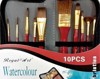 Artist Paint Brush For Watercolour Painting - Set Of 10 - Bristles for Watercolour