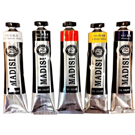 Professional Artists Oil Paint - Set Of 5 Colours - 170 ml / 5.95 fl. oz - Large Tubes