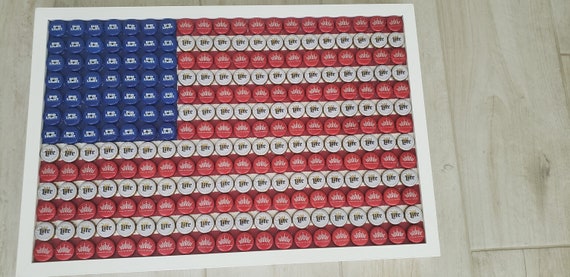 Beer Cap American Flag With Lights | Etsy