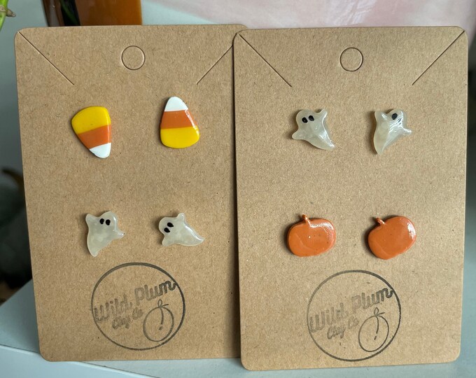 Halloween studs | handmade polymer clay earrings | Halloween